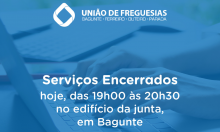Serviços Encerrados das 19h às 20h30, dia 20 de dezembro